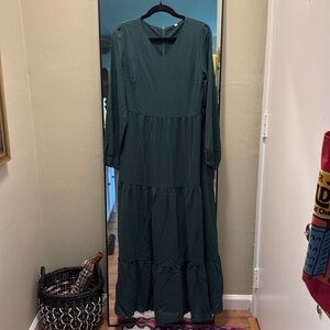 Green Long Sleeve Maxi